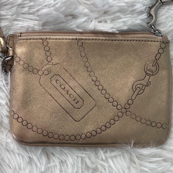 Coach Gold Chain-Embossed Wristlet - Picture 3 of 6